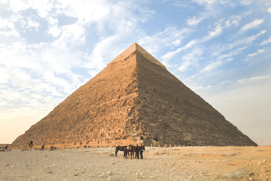 Horses at the Egyptian pyramid