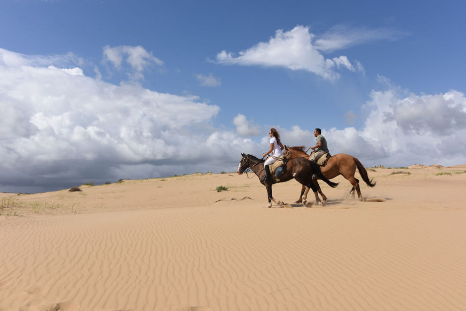Horseback riding in the desert of Uruguay